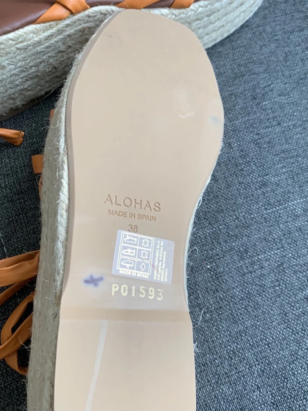 Anthropologie ALOHAS PAWPAW Orange Wrap Espadrille Platform Sandals Boho casual